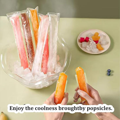 200 PCS DIY Disposable Ice Pop Bags - Create Your Own Healthy Popsicles!