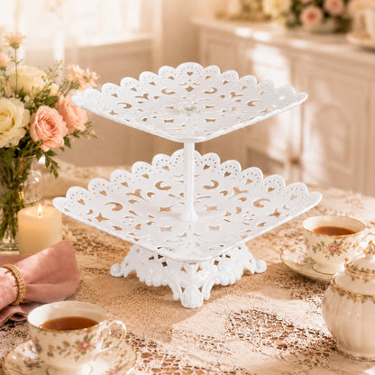 2-Tier Heart-Shaped Serving Stand