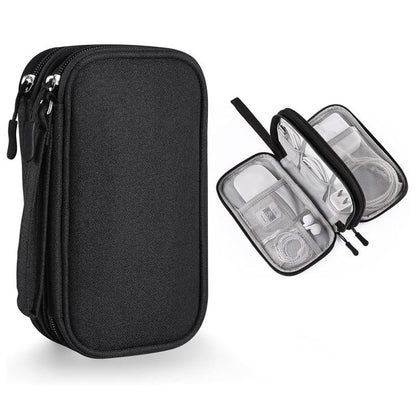 Travel Cable Organizer Pouch, Double Layers All-in-One Storage Bag for Cord