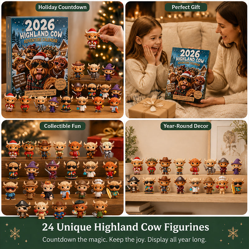 🐂🎄 2026 Highland Bull 24-Day Christmas Advent Calendar - Collectible Ornament
