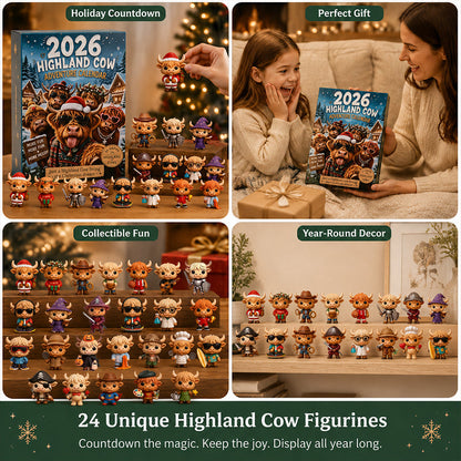 🐂🎄 2026 Highland Bull 24-Day Christmas Advent Calendar - Collectible Ornament