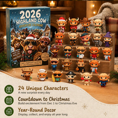 🐂🎄 2026 Highland Bull 24-Day Christmas Advent Calendar - Collectible Ornament