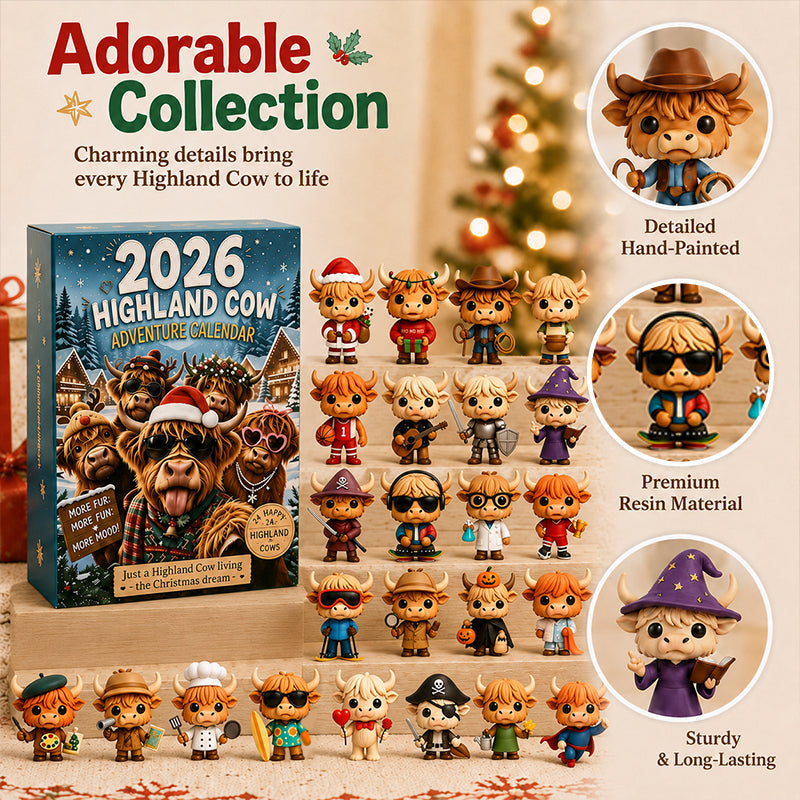 🐂🎄 2026 Highland Bull 24-Day Christmas Advent Calendar - Collectible Ornament