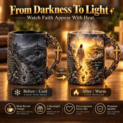🔥 Last Day 49% OFF - 🔥✝️ Jesus Walks With Me™ – Heat-Reveal Faith Mug | You Are Never Alone (📦Buy 2 Free Shipping)