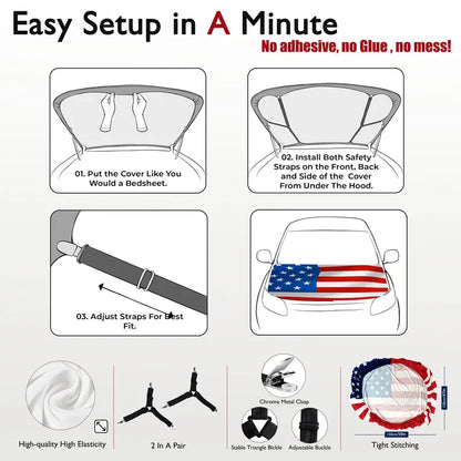 🎁🎉Only $29.9 This Week🌟🎉US Independence Day Car Hood Cover
