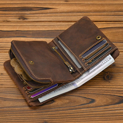 Father’s Day Vintage Crazy Horse Leather Wallet – A Gift He’ll Carry Every Day 🤎