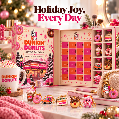 Dunkin’ Donuts Advent Calendar 24-Day Christmas Countdown Gift for Dunkin’ Lovers & Donut Fans