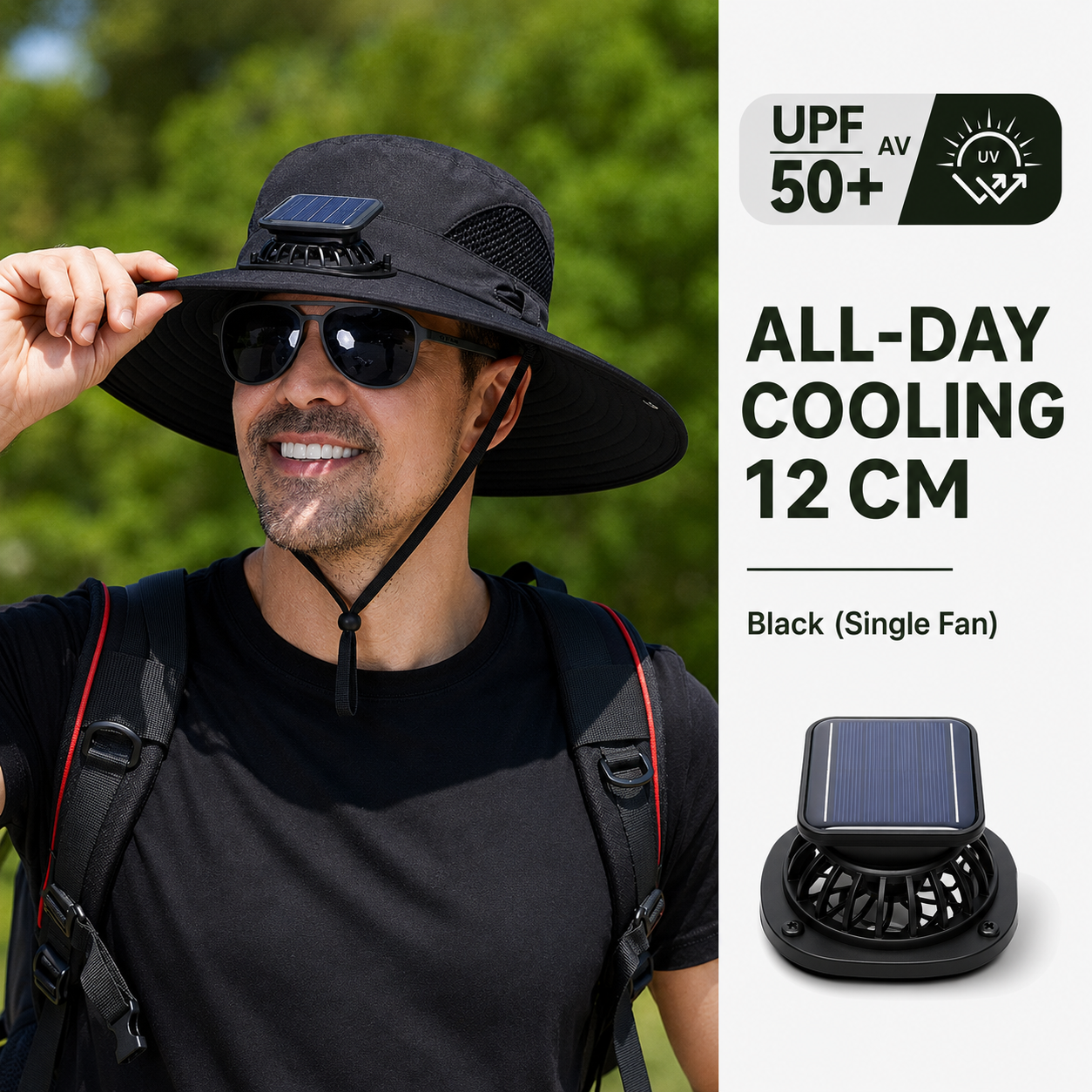 🌞 Solar-Powered Cooling Hat | Stay Cool Outdoors, No Batteries Needed