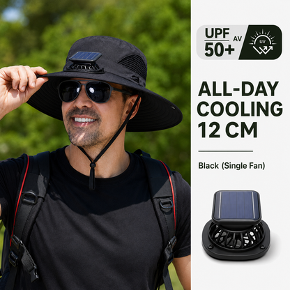 🌞 Solar-Powered Cooling Hat | Stay Cool Outdoors, No Batteries Needed