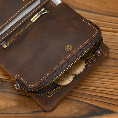 Father’s Day Vintage Crazy Horse Leather Wallet – A Gift He’ll Carry Every Day 🤎