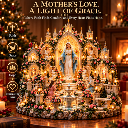 🔥 LAST DAY 50% OFF 🌹🙏 Virgin Mary Prayer Sanctuary – Lighted Faith & Grace Display
