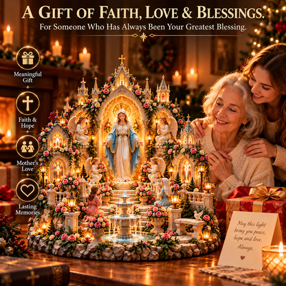 🔥 LAST DAY 50% OFF 🌹🙏 Virgin Mary Prayer Sanctuary – Lighted Faith & Grace Display