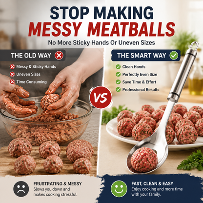 🍝 2-Pack Stainless Steel Meatball Maker Spoon