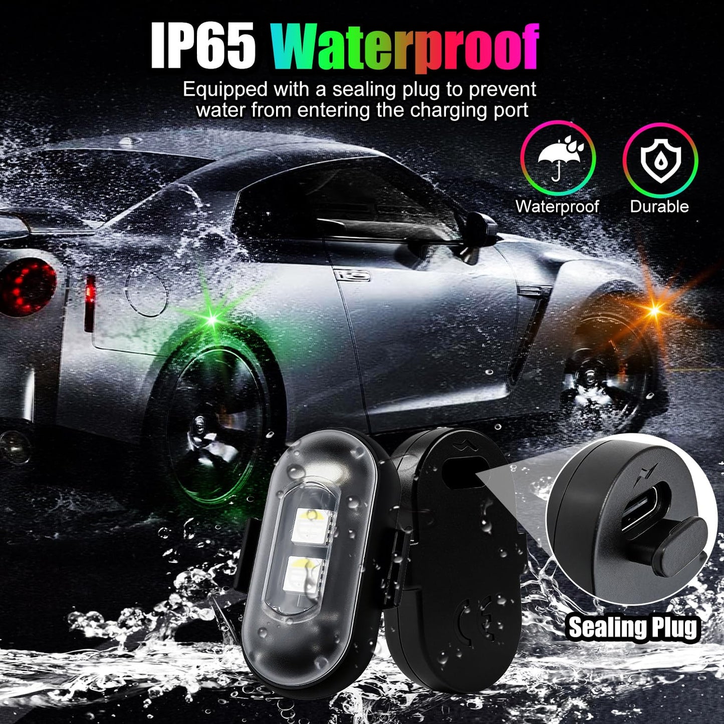 Wireless Remote Multi-Mode RGB LED Strobe Light