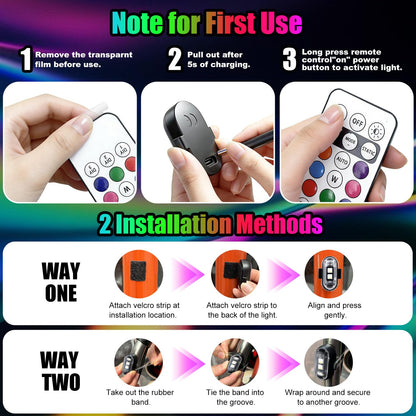 Wireless Remote Multi-Mode RGB LED Strobe Light