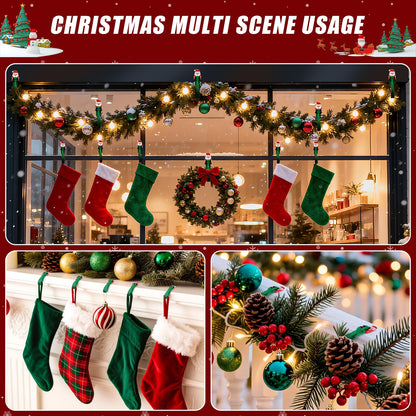 🎄🎅 Santa Claus Adhesive Hooks (12-Pack) — no drills, no nails, just peel, stick, and hang