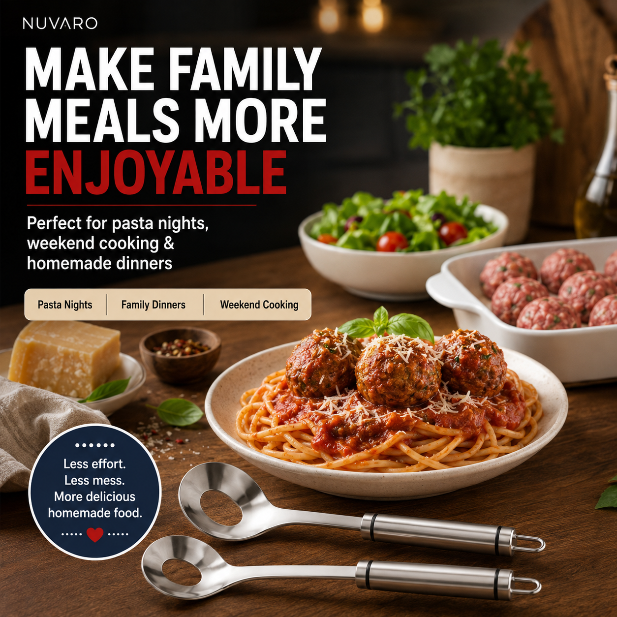 🍝 2-Pack Stainless Steel Meatball Maker Spoon
