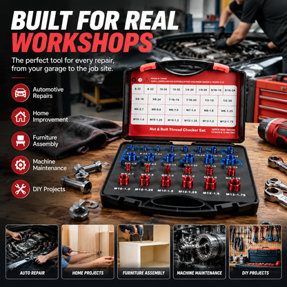 🔩 Nut & Bolt Thread Checker Set – Find Any Bolt Size in Seconds