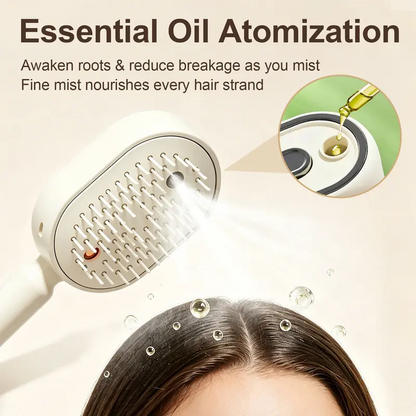💨 Electric Spray Air Cushion Massage Comb |💆‍♀️ Anti-Static Detangling Hair Brush with Soothing Mist