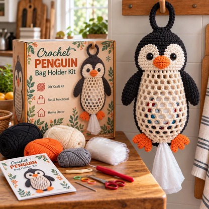 🎁Crochet Animal Bag Holder DIY Kit – Cute & Functional Hanging Storage Craft Kit🎁