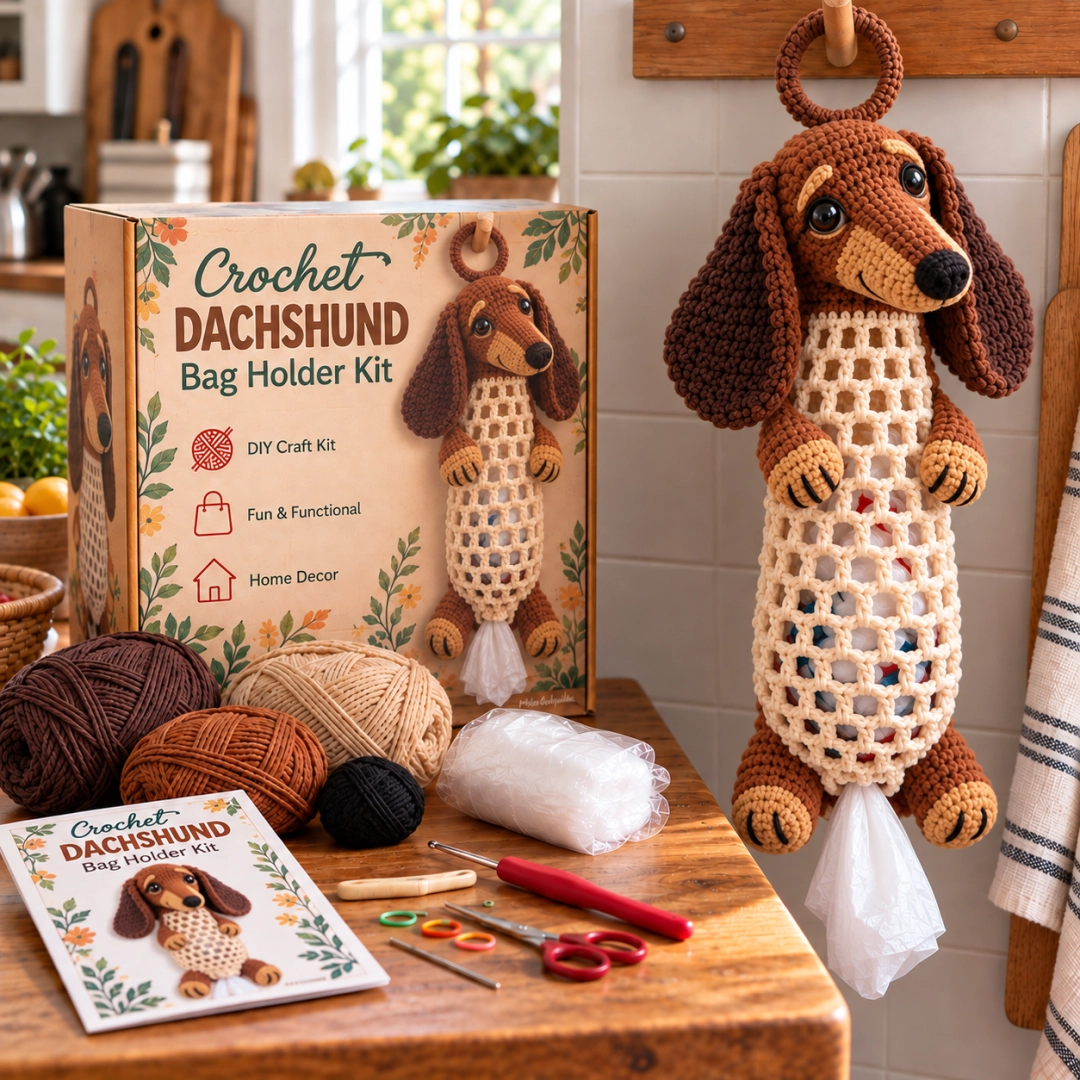 🎁Crochet Animal Bag Holder DIY Kit – Cute & Functional Hanging Storage Craft Kit🎁
