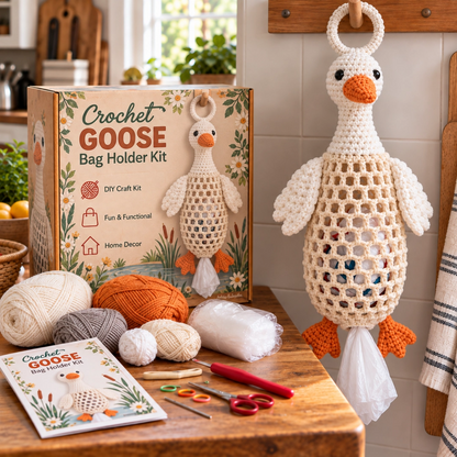 🎁Crochet Animal Bag Holder DIY Kit – Cute & Functional Hanging Storage Craft Kit🎁