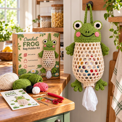 🎁Crochet Animal Bag Holder DIY Kit – Cute & Functional Hanging Storage Craft Kit🎁