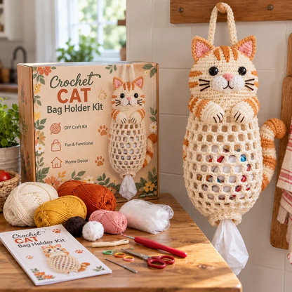 🎁Crochet Animal Bag Holder DIY Kit – Cute & Functional Hanging Storage Craft Kit🎁