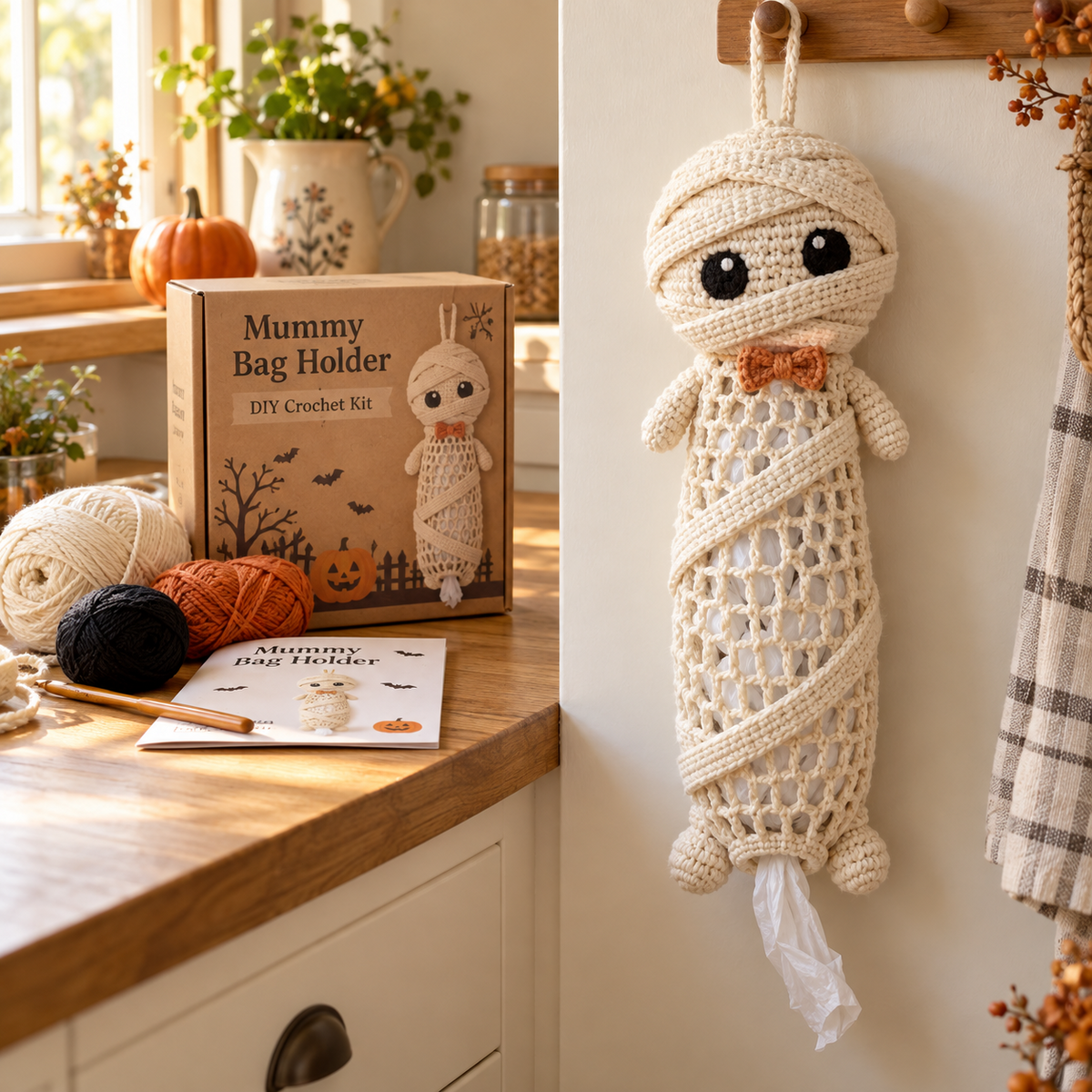🎁Crochet Animal Bag Holder DIY Kit – Cute & Functional Hanging Storage Craft Kit🎁