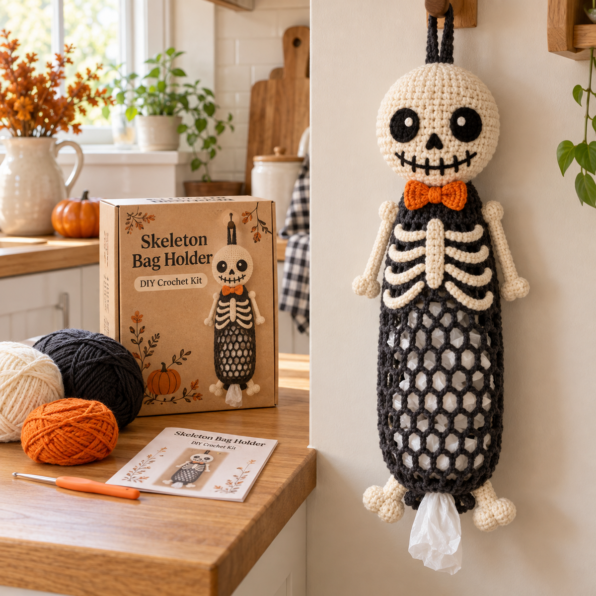 🎁Crochet Animal Bag Holder DIY Kit – Cute & Functional Hanging Storage Craft Kit🎁