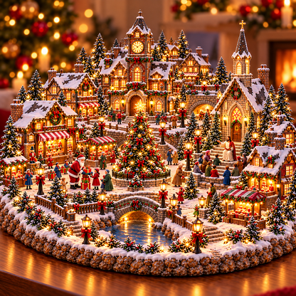 🔥Last Day 50%✝️ Lighted Christmas Village with Jesus & Santa – Magical Faith-Inspired Christmas Wonderland
