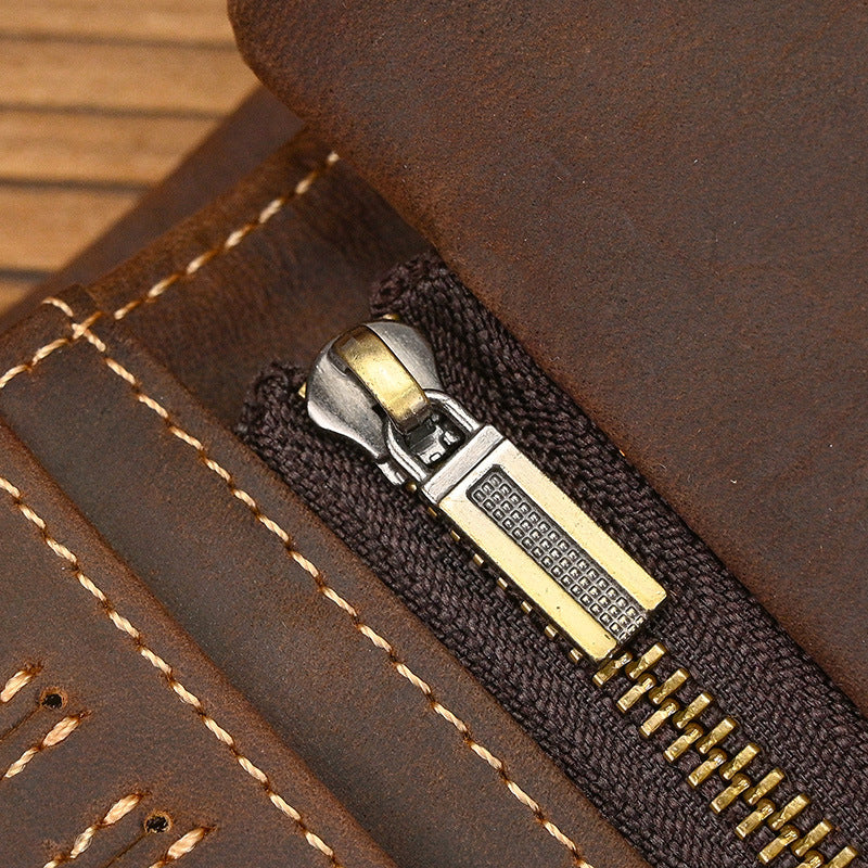 Father’s Day Vintage Crazy Horse Leather Wallet – A Gift He’ll Carry Every Day 🤎