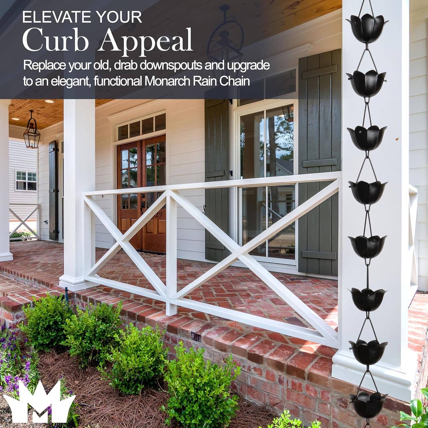 Aluminum Lotus Cup Rain Chain Replacement Downspout for Gutters