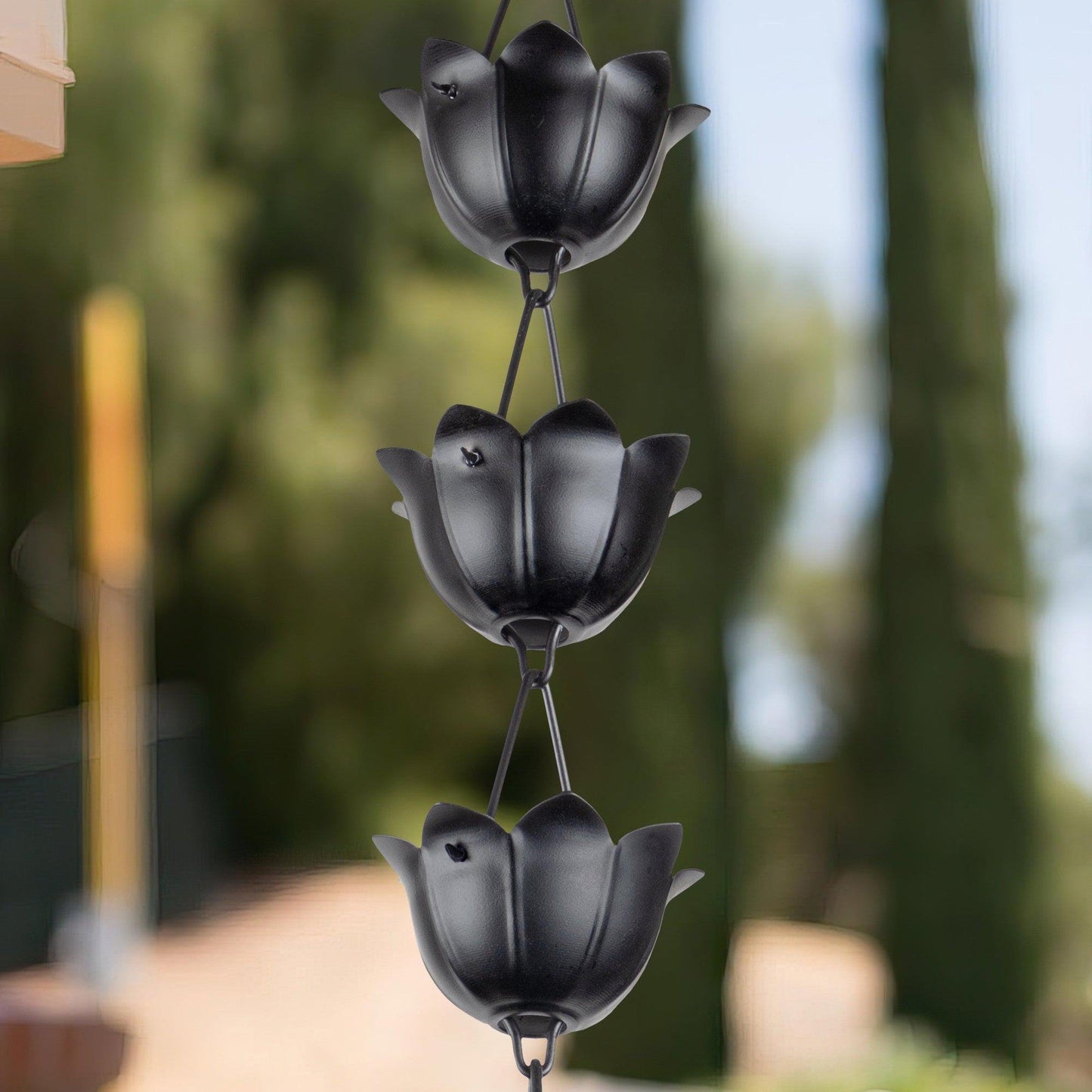 Aluminum Lotus Cup Rain Chain Replacement Downspout for Gutters