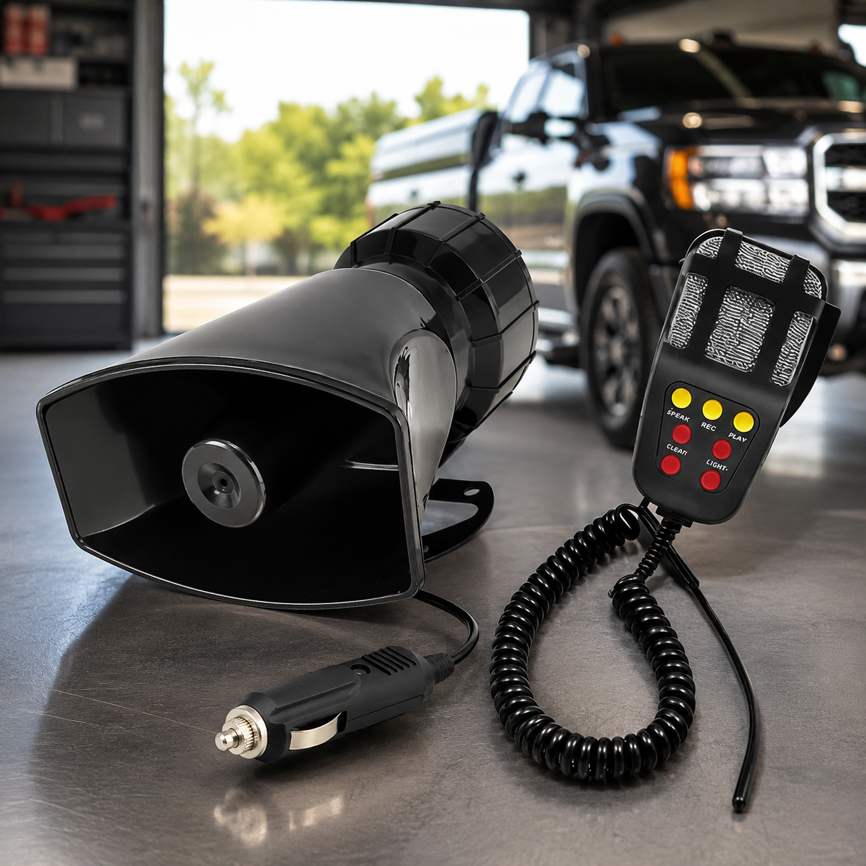 12V Vehicle PA Speaker & Warning Horn System – Multi-Sound Outdoor Truck Speaker