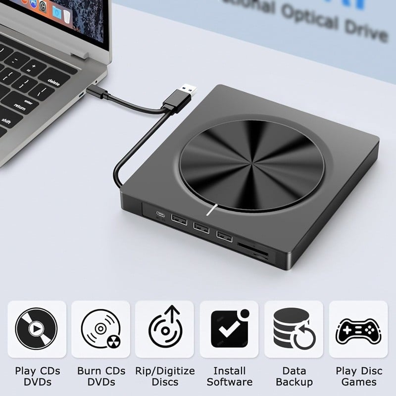 📢🔥This Week's Special Price $34.99 🔥USB 3.0/SD/TF/DVD/CD/VCD/Type-C Player Portable Burner Support Blu-Rays