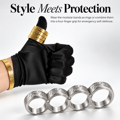 Unisex Four-Band Thumb Ring – Unique metal finish with a striking look; suitable for casual wear; an elegant, stylish accessory for adults.