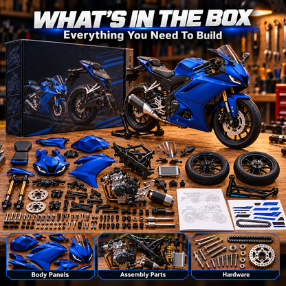 🏁 Build Your Racing Dream – Blue Sportbike DIY Assembly Model