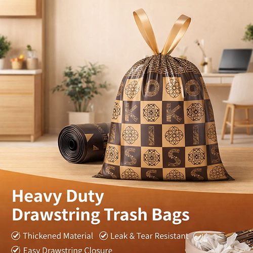 Heavy-Duty Drawstring Trash Bags