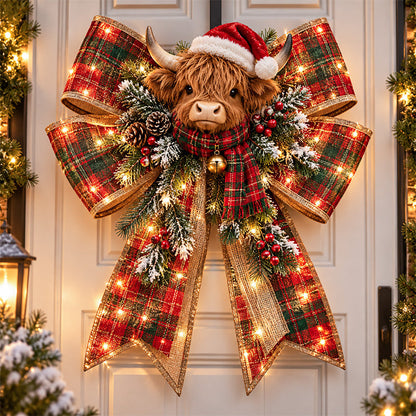 🔥 LAST DAY 49% OFF🎀🎄 Christmas Magic Bow Door Hangers – Oversized Light-Up Holiday Bows in 6 Festive Styles