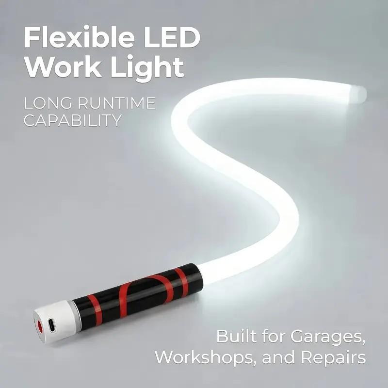 Bendable LED Flashlight Stick - 27' Flexible Rechargeable Waterproof LED Work Light