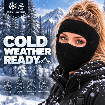 Winter protective face mask with detachable goggles, windproof and warm, fleece-lined—unisex