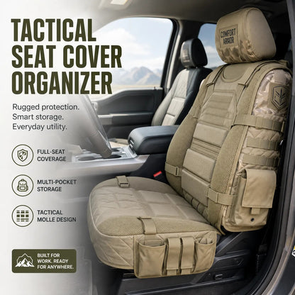 🚙Rugged MOLLE Truck Seat Cover – Tactical Storage, Seat Protection & All‑Day Comfort