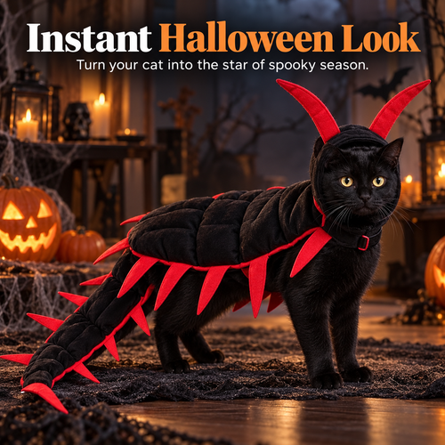 🎃 Halloween Centipede Cat Costume – 3D Spooky Pet Outfit