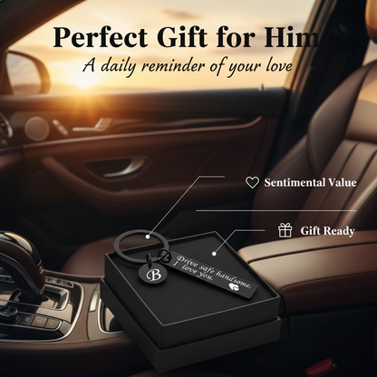 A–Z Initial Engraved Key Ring