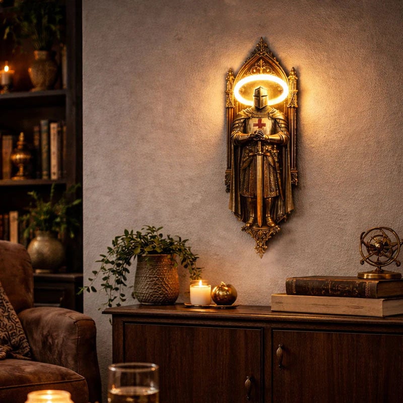 🛡️ Medieval Castle Knight Wall Sconce, Warm Glow Atmospheric Wall Lamp(6*4.5*20cm)⚔️✨