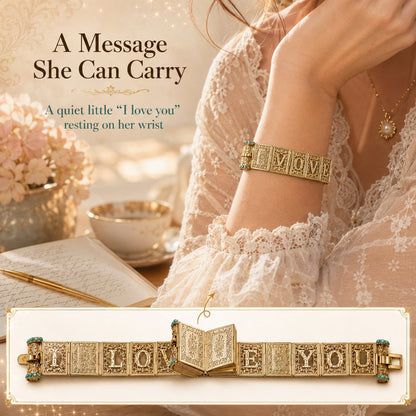 Victorian Book “I Love You” Bracelet