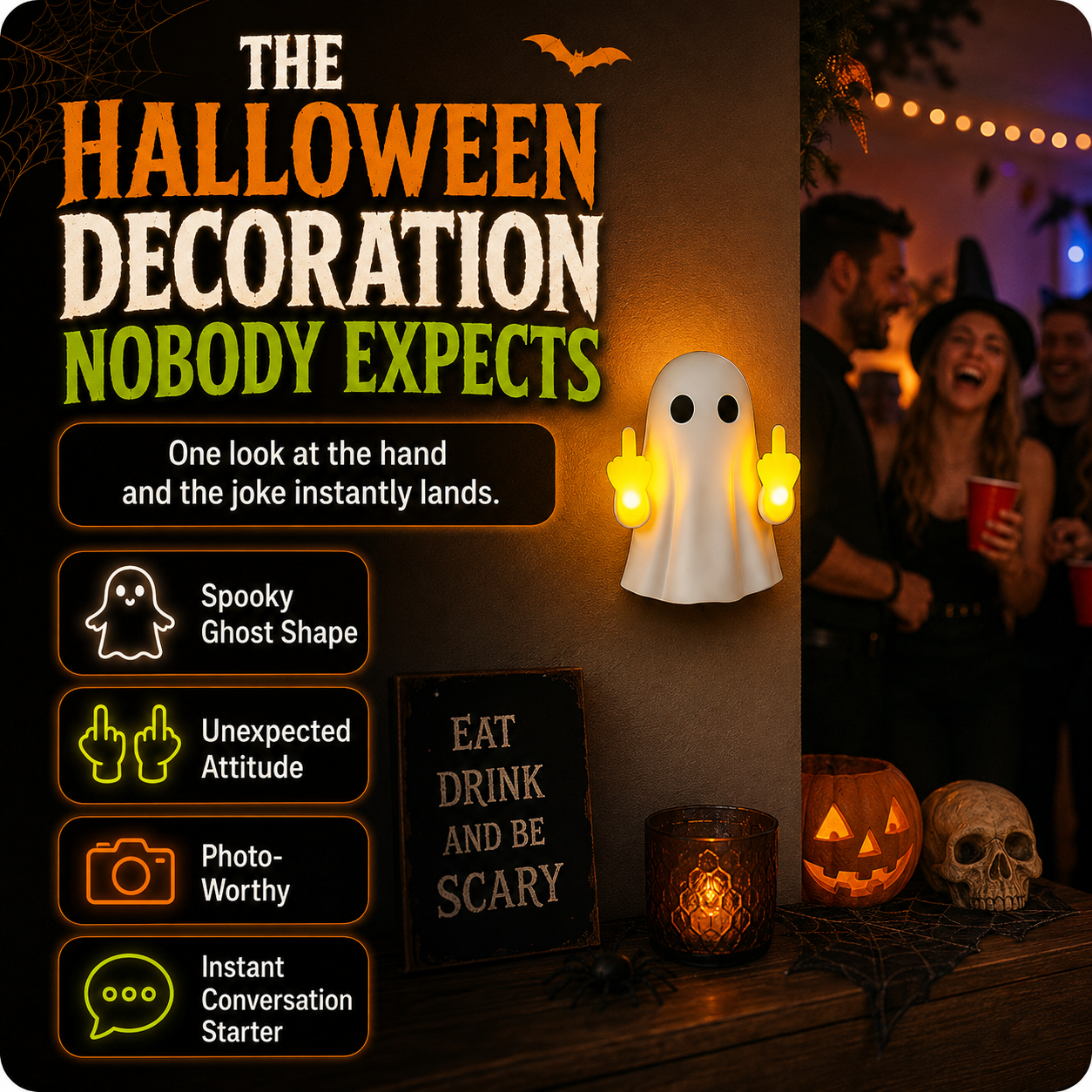 👻 Cheeky Ghost Halloween Light