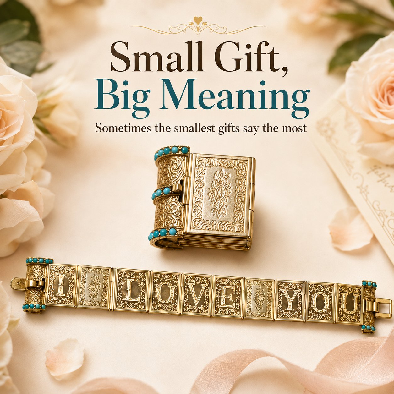 Victorian Book “I Love You” Bracelet