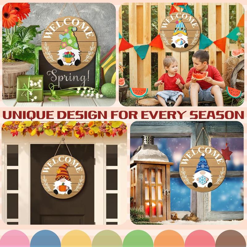 💫Interchangeable Wooden Gnome Decor Holiday Seasonal Gnome Decorations🚪